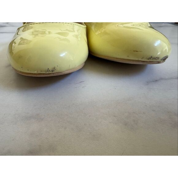 Janie & Jack girls size 13 sunny yellow glossy patent Mary Jane ballet shoes dre - Picture 6 of 7